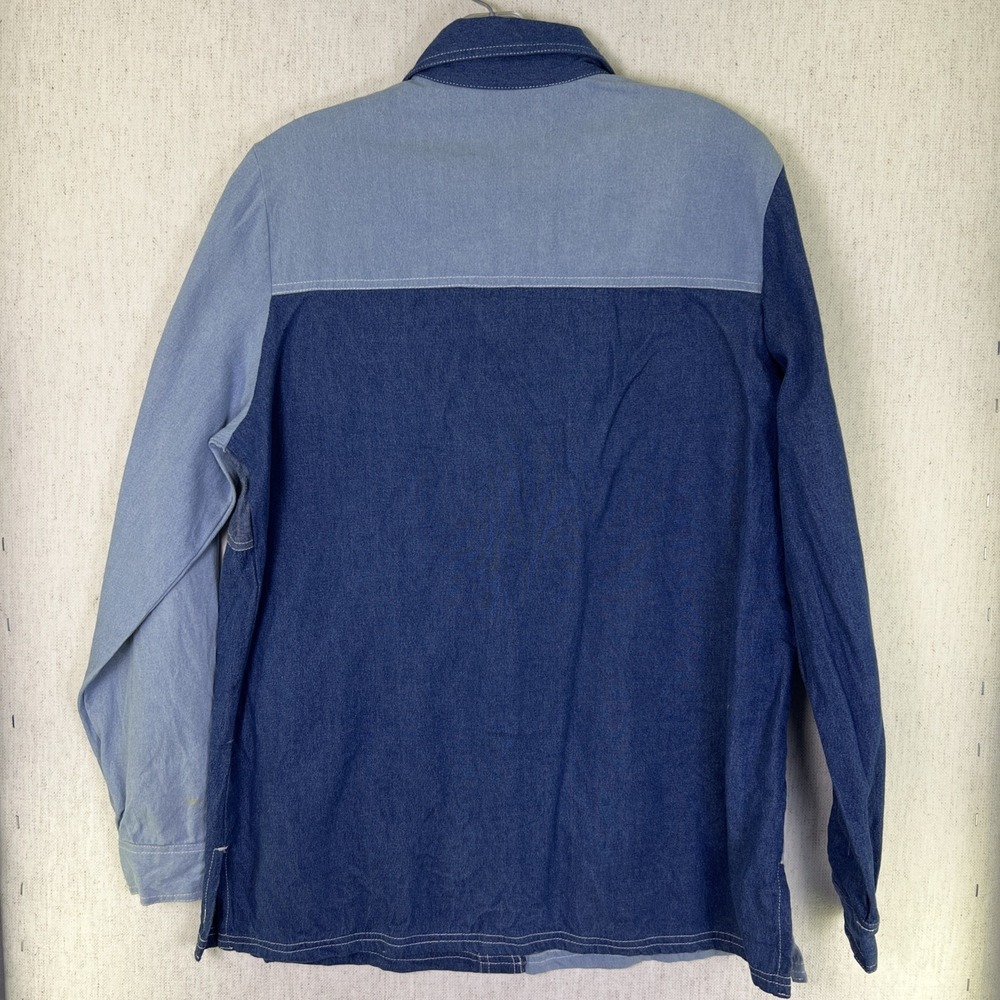 VTG Blair Embroidered Denim L/S Shirt Dog Lover Patchwork Women's Medium Y2K - Picture 9 of 9